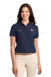 Ladies Navy Knit Golf Shirt-L500